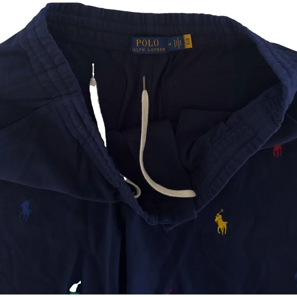 New Polo Ralph Lauren Multi Pony Cotton Sweat Shorts - Navy